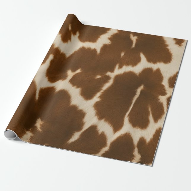 Papier Cadeau Collection de Cuir Faux Vache Elégante Populaire (Déroulé)