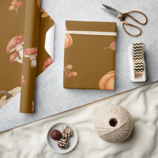 Papier Cadeau Collection de design élégant de jardin de citrouil (Artisanat)