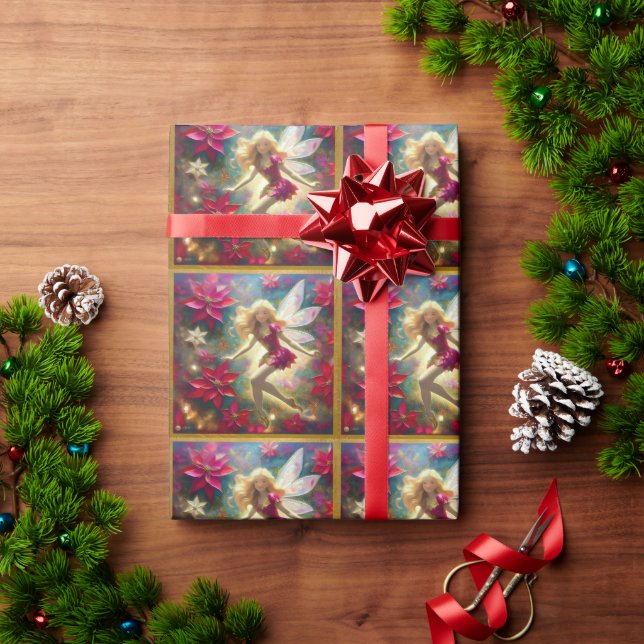 Papier Cadeau Collection de Fées de Noël - Cheveux Blond Doré Cl (Cadeau de vacances)