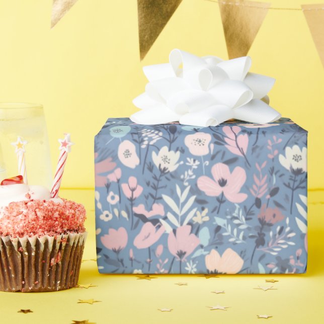 Papier Cadeau Collection de fleurs d'été (Fête d'anniversaire)