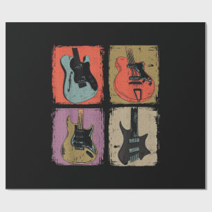 Papier Cadeau Collection de guitares électriques groupe guitaris