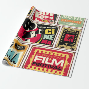 Papier Cadeau Collection de panneaux de cinéma vintage. Industri