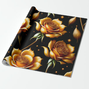 Papier Cadeau Collection de Roses d'or Boho de luxe moderne