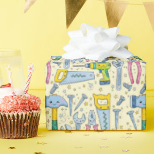 Papier Cadeau Collection d'outils de bricolage Doodle