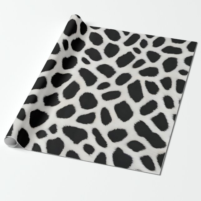 Papier Cadeau Collection élégante Leopard blanc tendance de luxe (Déroulé)