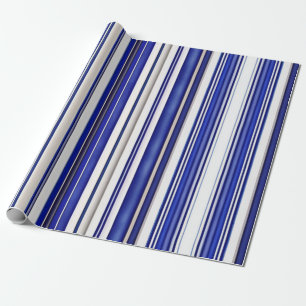 Papier Cadeau Collection été tendance Marine Blue Boat Stripes