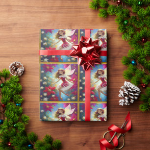 Papier Cadeau Collection Fée de Noël - Cheveux roux cuivré