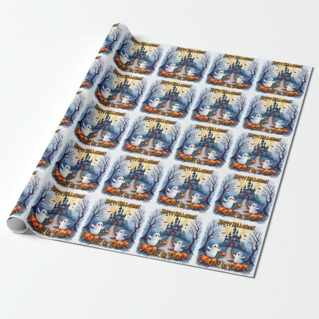 Papier Cadeau Collection Halloween Mignonne Tendances Épouvantab (Déroulé)