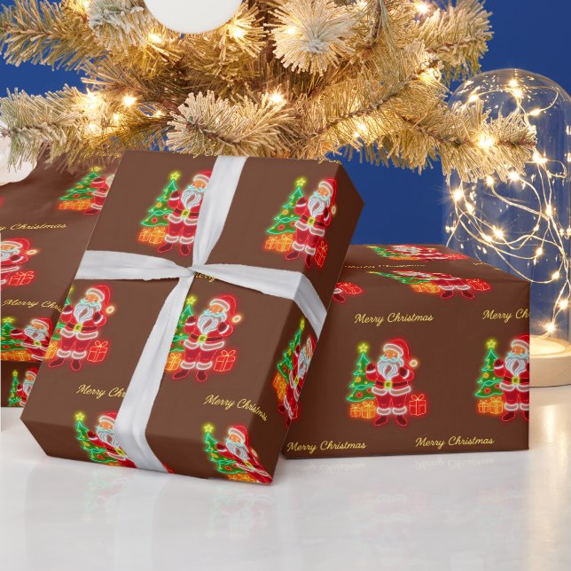 Papier Cadeau Collection Noël Moderne Neon (Vacances)