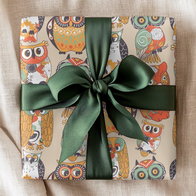 Papier Cadeau Collection Owl Be | Illustrations de hibou moderne (Créateur téléchargé)