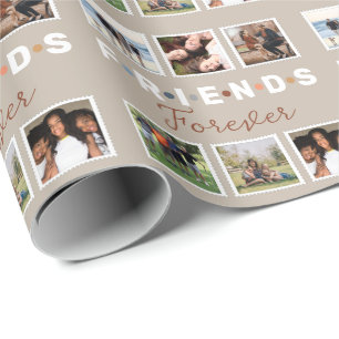 Papier Cadeau Collection photo moderne Beige Friends Forever