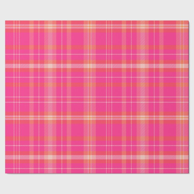 Papier Cadeau Collection Plaid de Noël classique Collection rose (Couture)