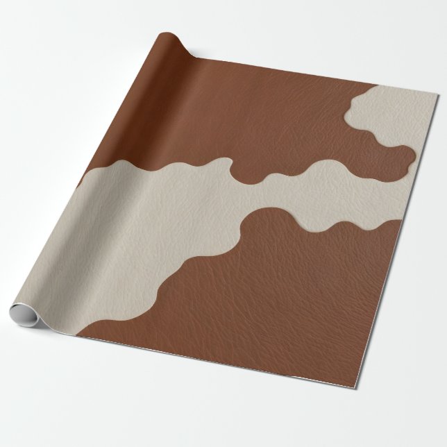 Papier Cadeau Collection Populaire de Luxe en Cuir de Vache Faux (Déroulé)