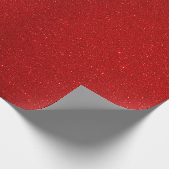 Papier Cadeau Collection Saint-Valentin Paillettes Rouge Uni (Coin)