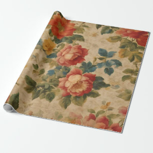 Papier Cadeau Collection Vintage d'aquarelle florale tendance