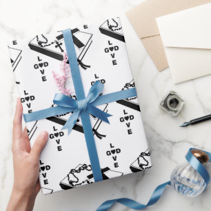 Papier Cadeau colliers rosaires croix bibliques amour Dieu art