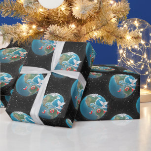 Papier Cadeau Colombe blanche avec JOIE sur Terre