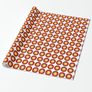Papier Cadeau Colombe de Confirmation avec Or, Rayons Rouges