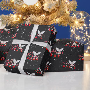 Papier Cadeau Colombe de Noël avec texte de vacances inspirant