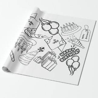 Papier Cadeau Color Me - Happy Birthday Wrapper Paper