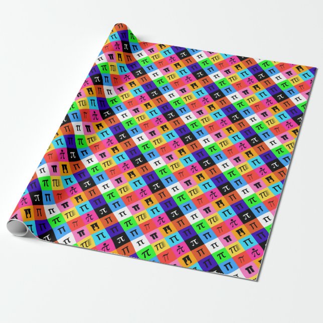 Papier Cadeau colorblock happy pi day (Déroulé)