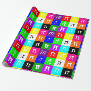 Papier Cadeau colorblock heureux pi jour mathématique géométrie