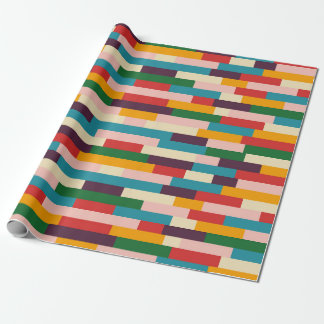 Papier Cadeau Coloré Abstrait les années 70 80s Rétro Motif