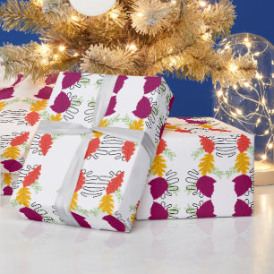 Papier Cadeau Coloré Automne Rustique