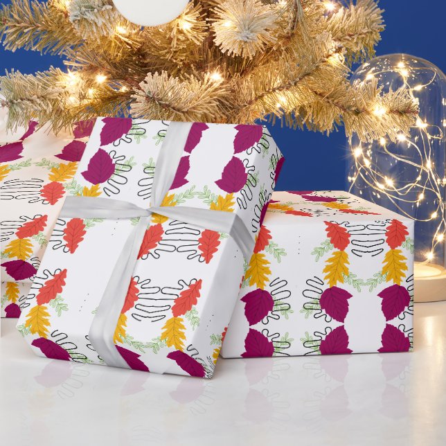 Papier Cadeau Coloré Automne Rustique (Vacances)