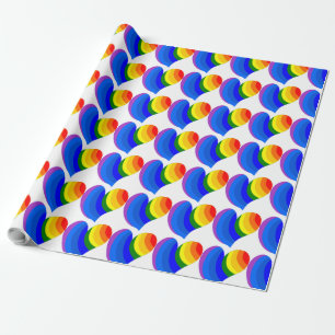 PAPIER CADEAU COLORÉ COEUR DE COURSE