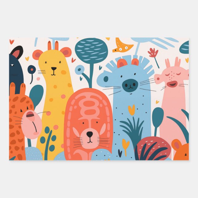 Papier cadeau coloré pour enfants (Devant)