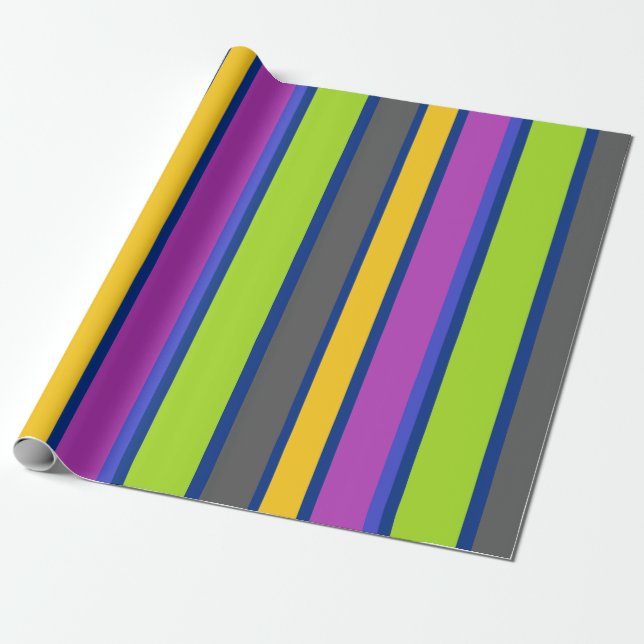 Papier Cadeau Coloré rayé  (Déroulé)