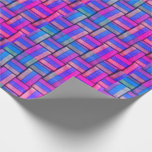 Papier Cadeau Coloré rose violet bleu rétro Vintage géométrique