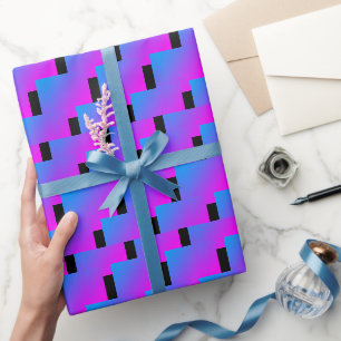 Papier Cadeau Coloré Zigzag violet rose bleu noir 4Nelson
