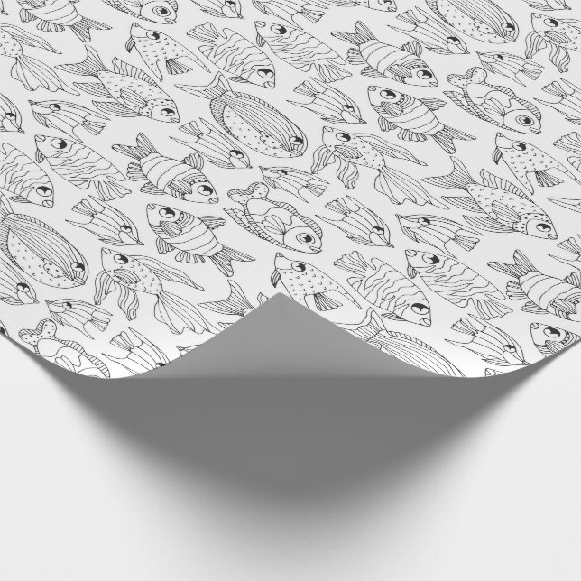 Papier Cadeau Colorez vos propres poissons tropicaux (Coin)