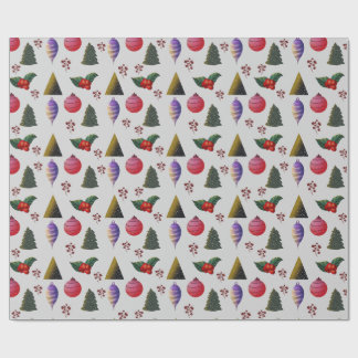 Papier Cadeau Colorful Christmas Ornaments Wrapping Paper