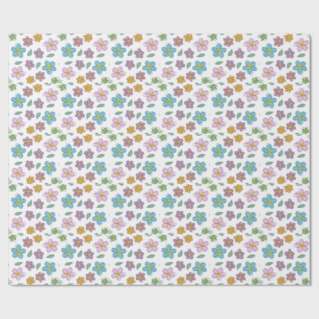 Papier Cadeau Colorful floral print (Plat)