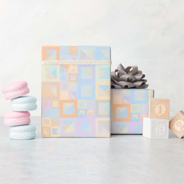 Papier Cadeau Colorful Pastel Boho Mod Géométrique Abstrait (Baby Shower)
