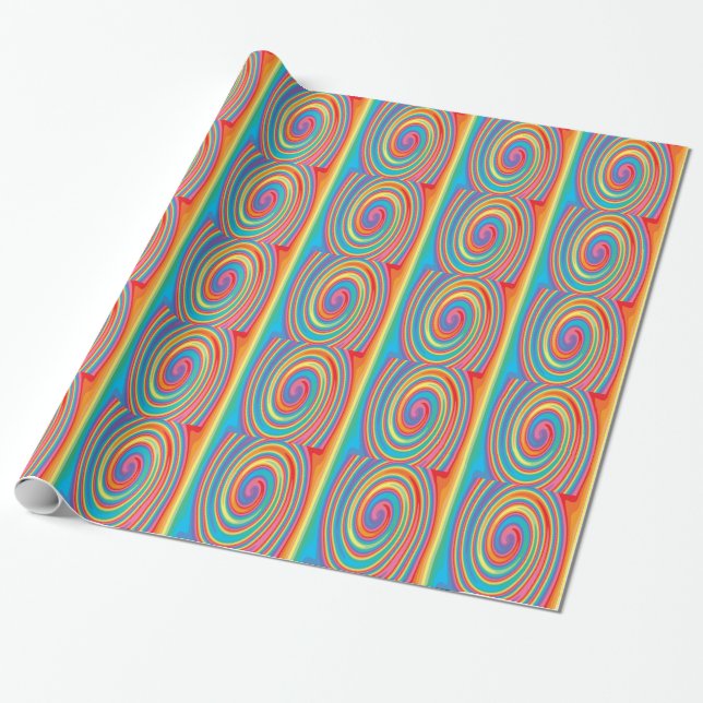 Papier Cadeau Colorful pinwheel design (Déroulé)