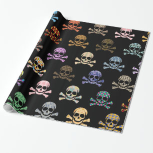 Papier Cadeau Colorful Skull