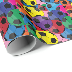Papier Cadeau Colorful Soccer Ball Collage