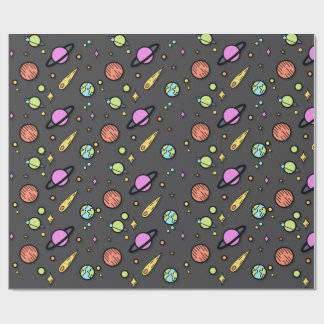 Papier Cadeau Colorful Space Doodle Wrapping Paper