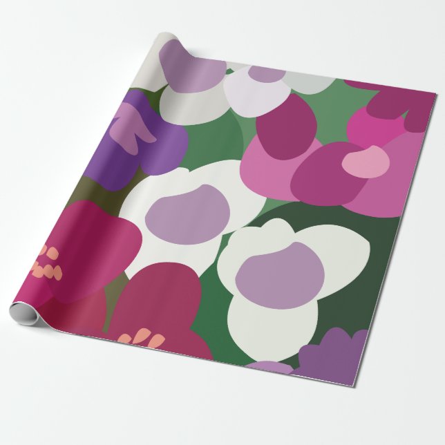 Papier Cadeau Colorful Spiderwort Flowers Floral (Déroulé)