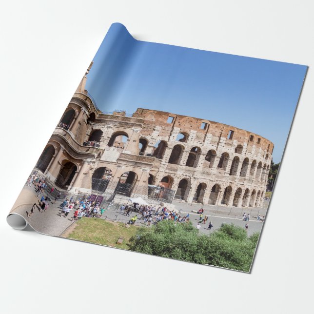 Papier Cadeau Colossée célèbre à Rome, Italie (Déroulé)