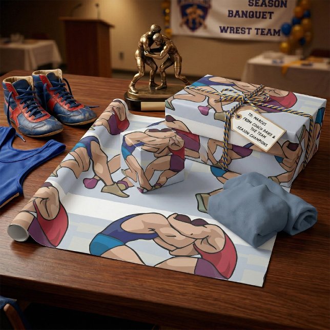 Papier Cadeau Combat de lutte (Créateur téléchargé)