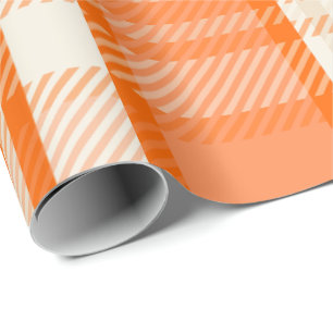 Papier Cadeau Combinaison de couleurs orange et crème unique et