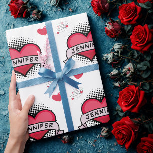 Papier Cadeau Comédie personnalisée style livre blanc cadeaux de