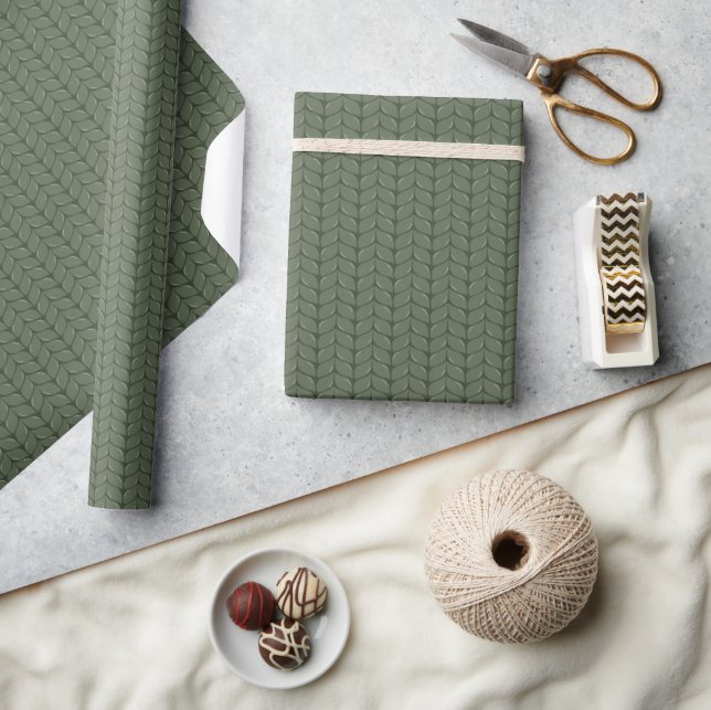 Papier Cadeau Comfy Cozy Knit Sweater Wrapping Paper - Green (Artisanat)
