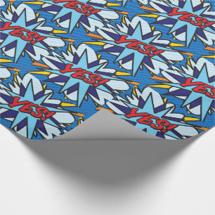 Papier Cadeau Comic Book Pop Art OUI