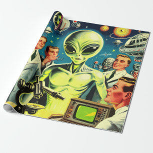 Papier Cadeau Comics de science-fiction Alien vintage